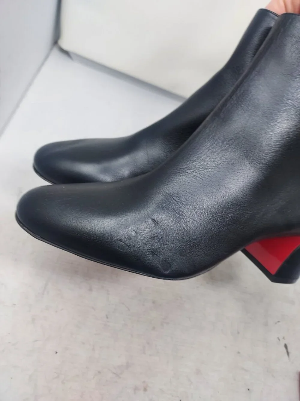 Christian Louboutin Black Turela Leather Ankle Boot